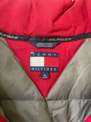 Vintage Tommy Hilfiger Puffer Jacket Size XL Red Insulated