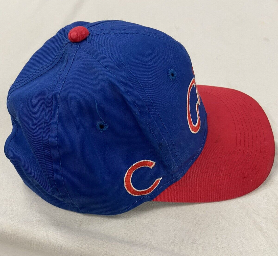 Vintage Chicago Cubs Script Twill Snapback Hat OSFA Blue 90s MLB