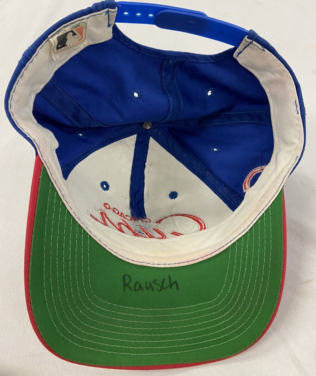 Vintage Chicago Cubs Script Twill Snapback Hat OSFA Blue 90s MLB