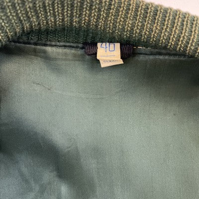 Vintage K of C Leather Varsity Jacket Size 46 Green