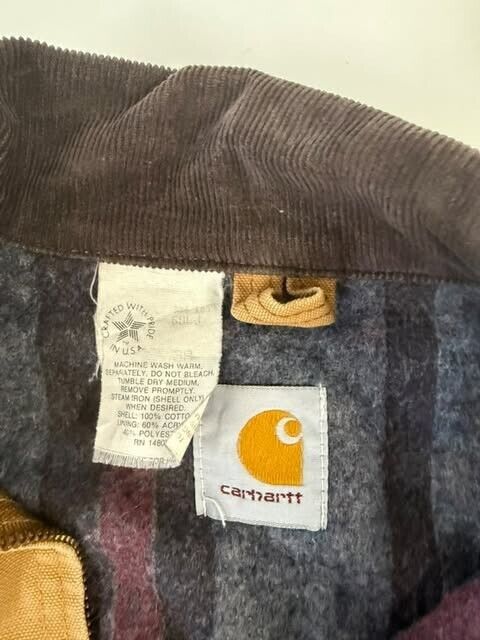 Vintage Carhartt Canvas Detroit Work Jacket Size 38 Blanket Lined