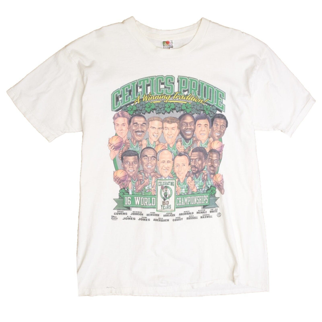 Vintage Boston Celtics Pride 16 World Championships T-Shirt XL Caricature NBA