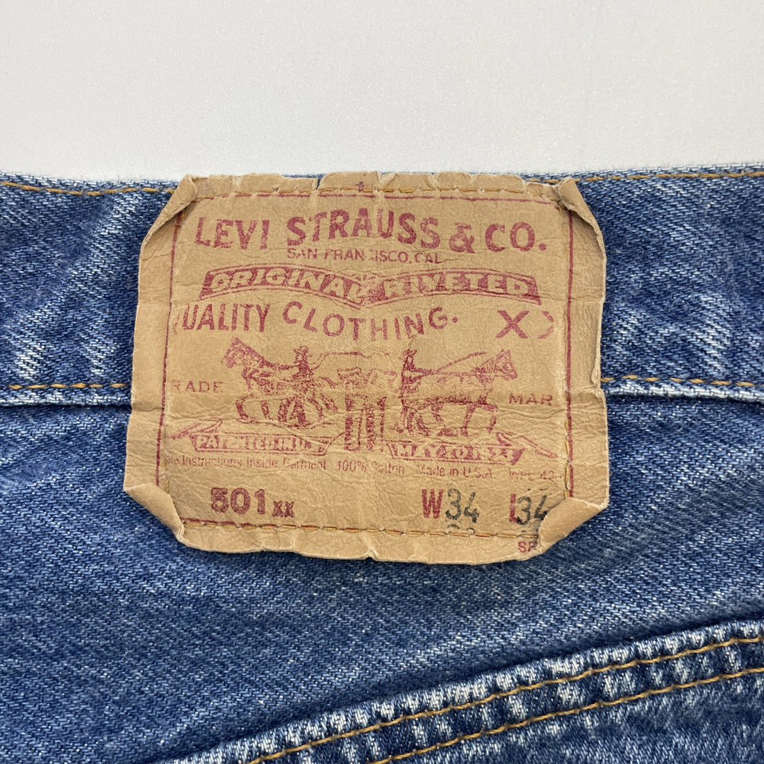 Vintage Levi Strauss & Co 501 Denim Jeans Pants Size 34 X 34 Blue