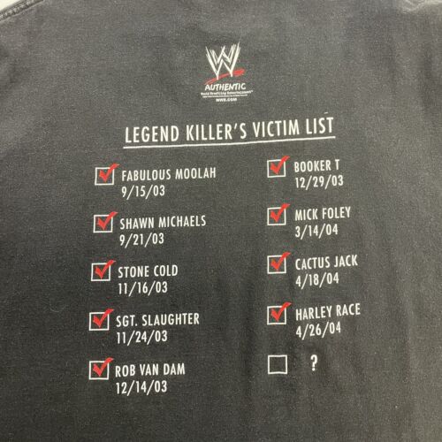 Vintage Randy Orton Legend Killer Tour Wrestling T-Shirt Size 2XL 2004 WWE