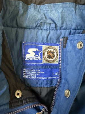 Vintage Toronto Maple Leafs Starter Puffer Jacket Size Large Split NHL