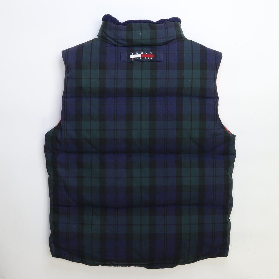 Tommy Hilfiger Puffer Vest Size Medium Plaid Insulated