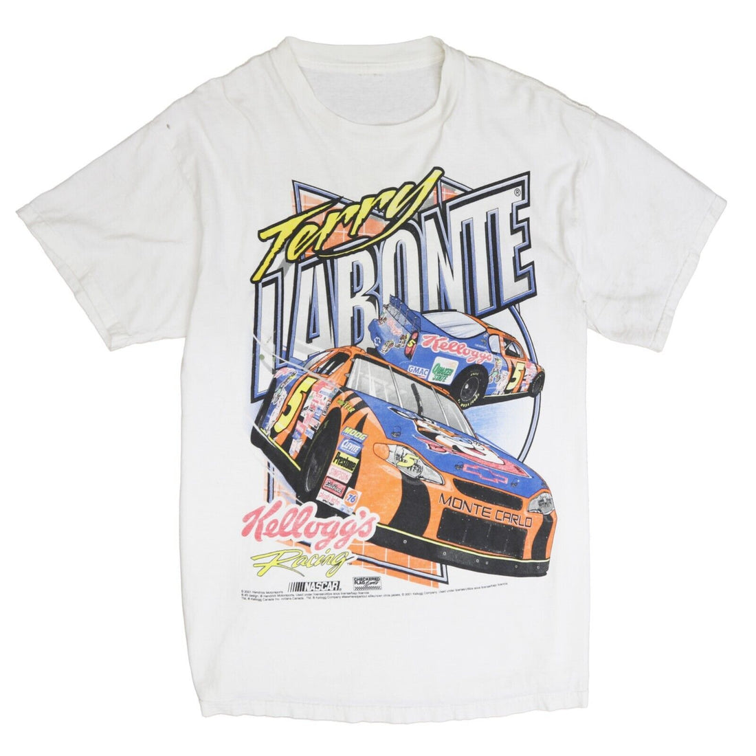 Vintage Terry Labonte Tony Tiger Kellogg's Racing T-Shirt Size Large 2001 NASCAR