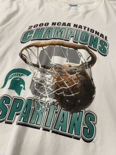 Vintage Michigan State Spartans National Champions T-Shirt Large 2000 NCAA