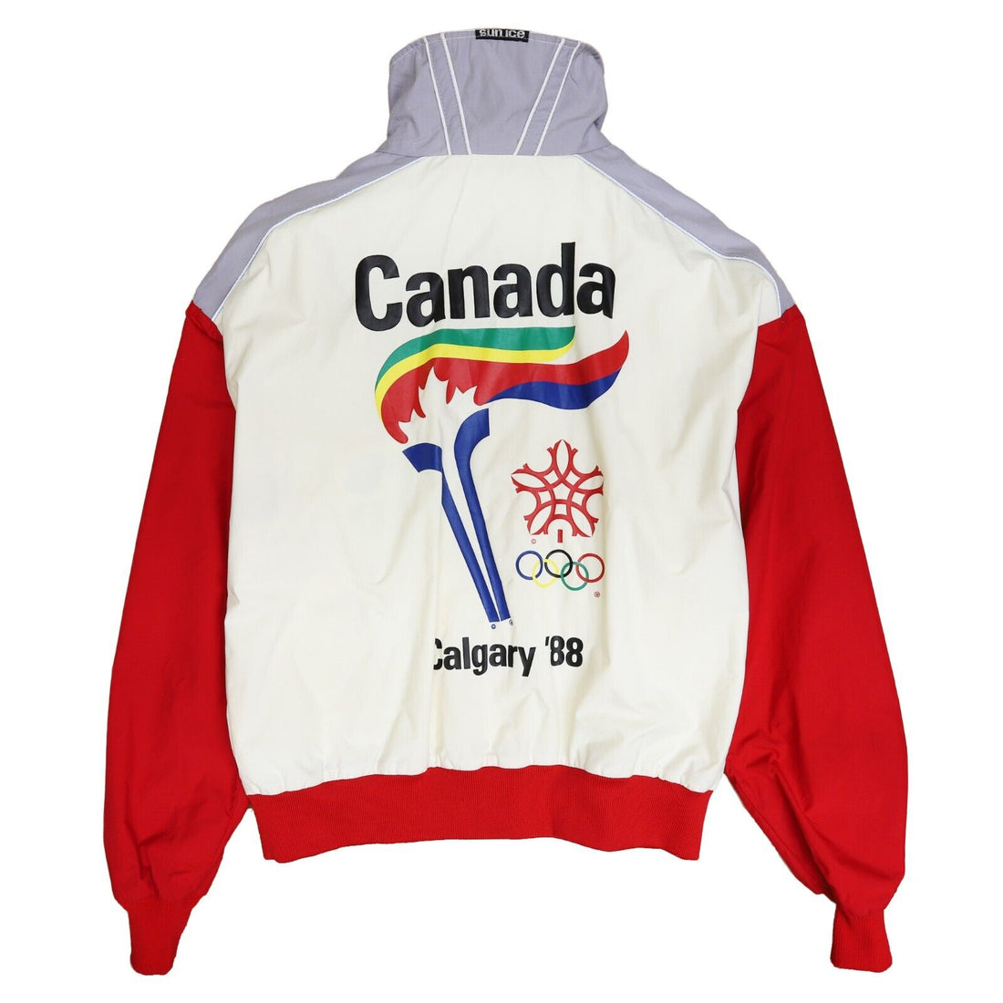 Vintage Canada Calgary Winter Olympics Windbreaker Jacket XL Torch Runner 1988