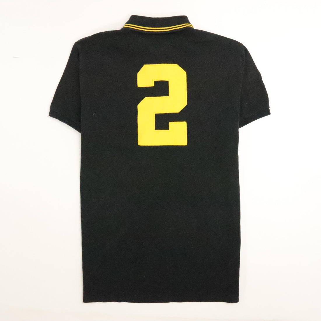 Vintage Polo Ralph Lauren Big Pony Rugby Shirt Size Medium Yellow Stripe