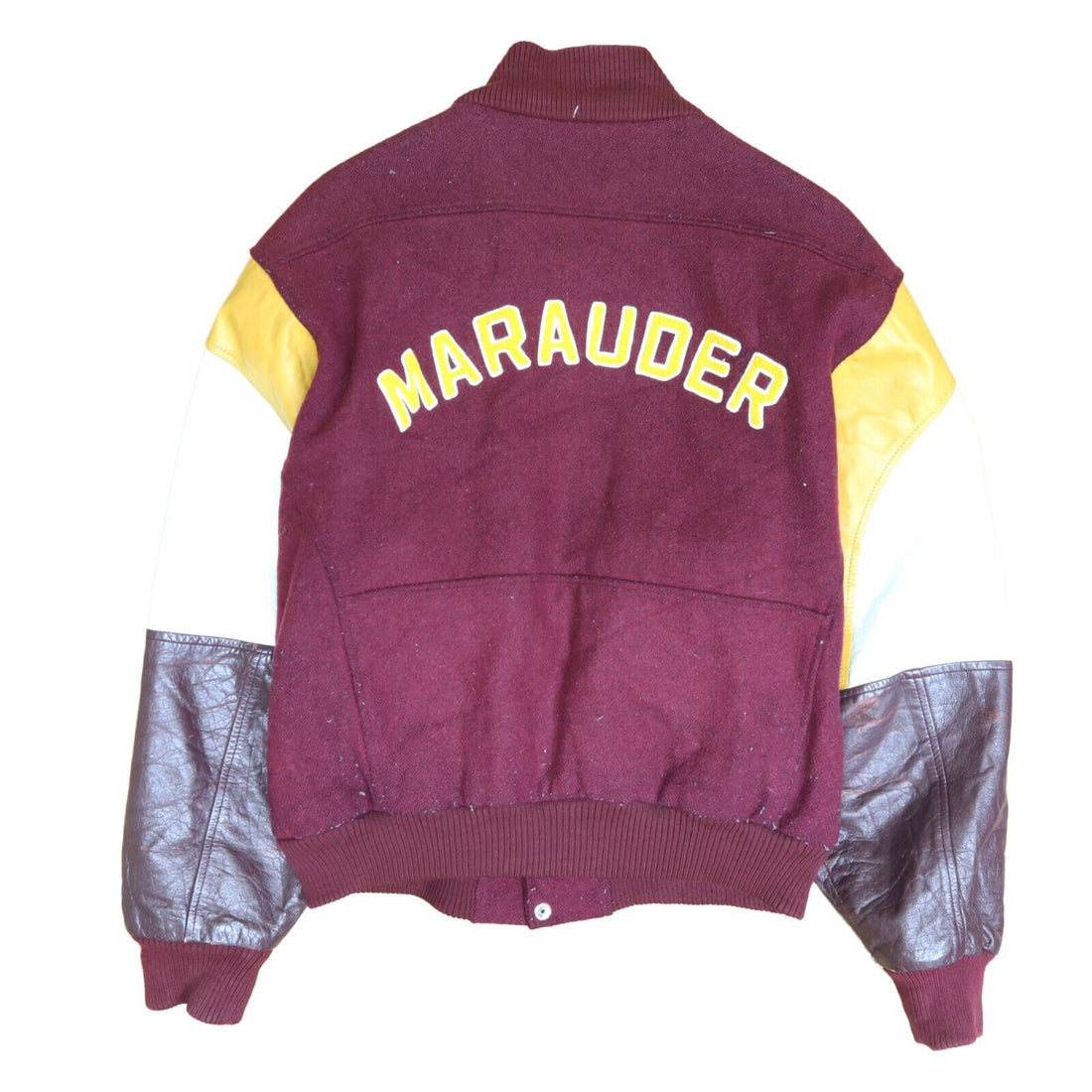 Vintage Merivale Marauders Leather Wool Varsity Bomber Jacket Size Medium