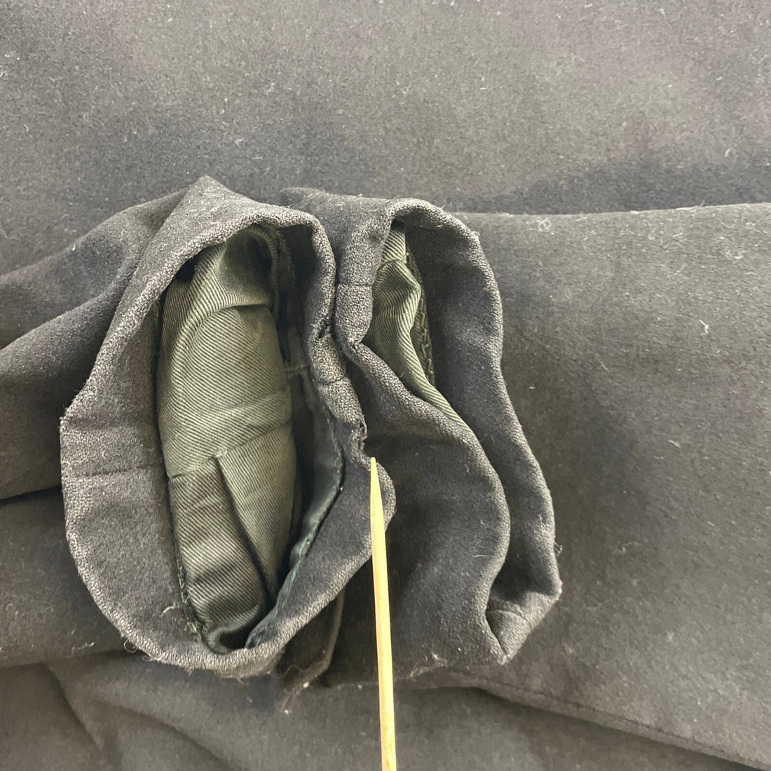 Vintage Military Army Wool Coat Jacket Size Small Black