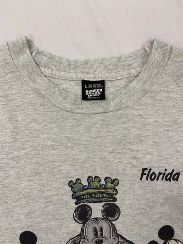 Vintage Mickey Mouse Florida Disney T-Shirt Size Medium Gray 90s