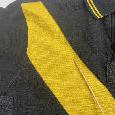 Vintage Polo Ralph Lauren Big Pony Rugby Shirt Size Medium Yellow Stripe