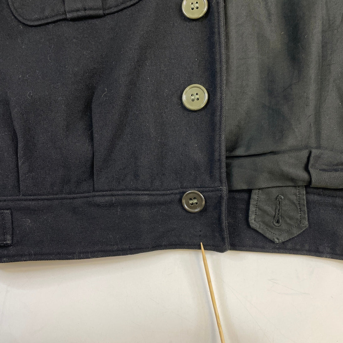 Vintage Military Army Wool Coat Jacket Size Small Black