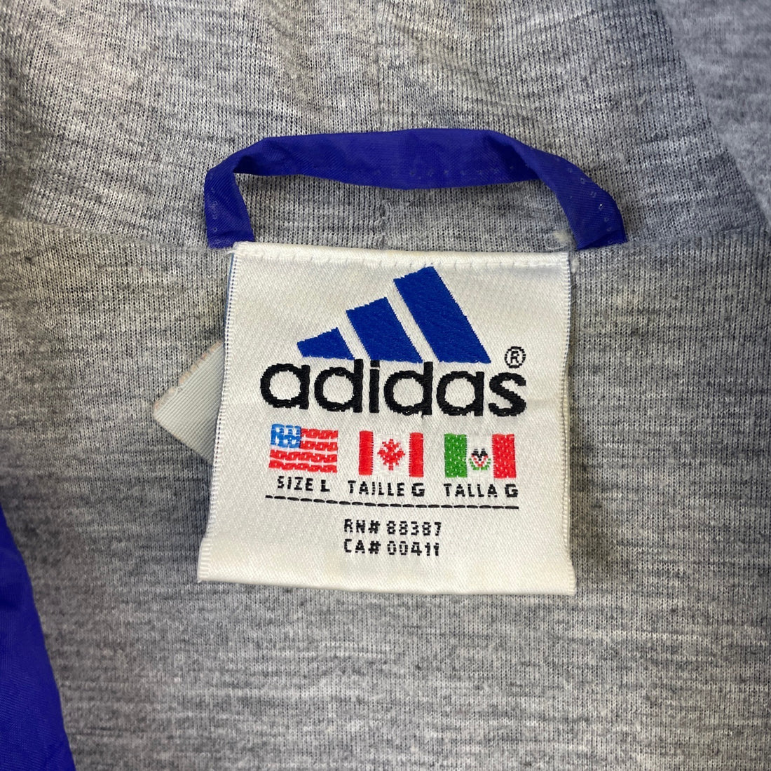 Vintage Adidas Pullover Windbreaker Light Jacket Size Large Blue