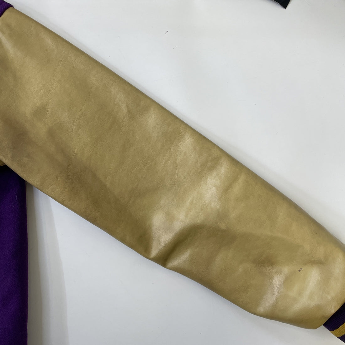 Vintage Leather Wool Letterman Varsity Jacket Size Small Purple