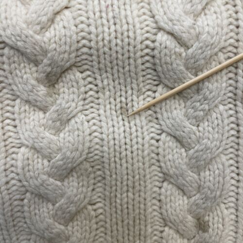 Vintage Polo Ralph Lauren Wool Cable Knit Crewneck Sweater Large Suede Elbow