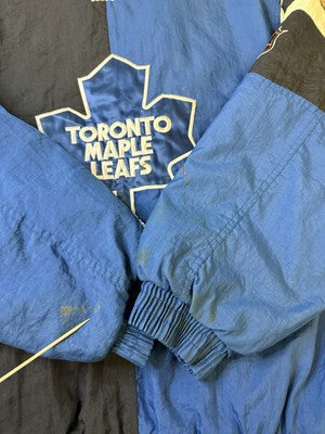 Vintage Toronto Maple Leafs Starter Puffer Jacket Size Large Split NHL
