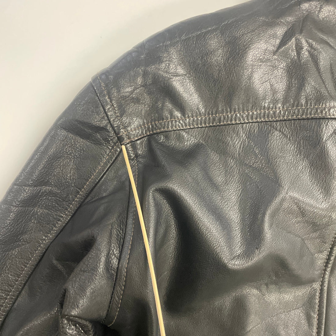 Vintage Selection Leather Coat Jacket Size Small Black