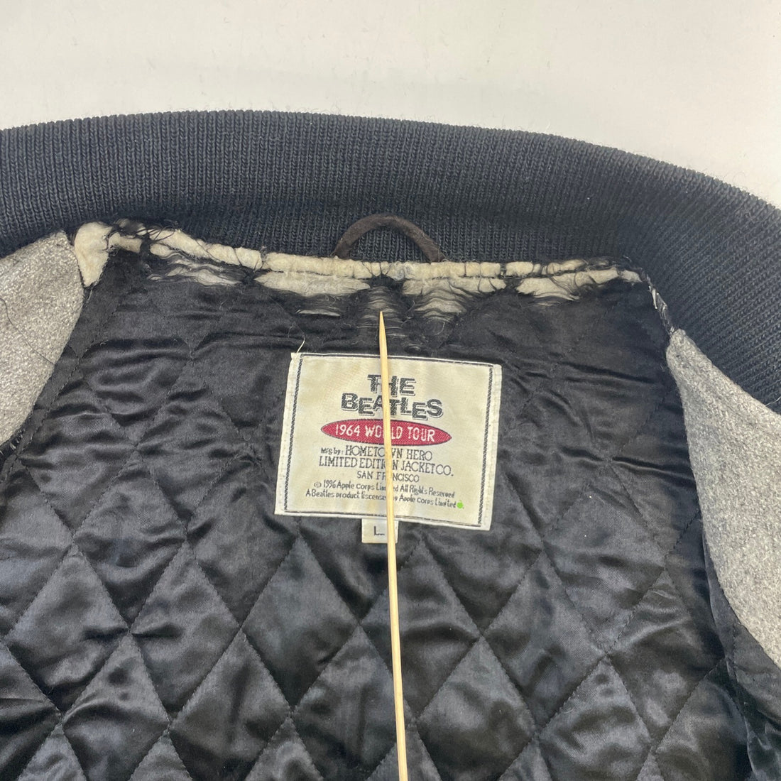 Vintage The Beatles World Tour Crew Wool Varsity Jacket Large Band Music 90s