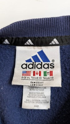Vintage Adidas V-Neck Sweatshirt Size XL Blue