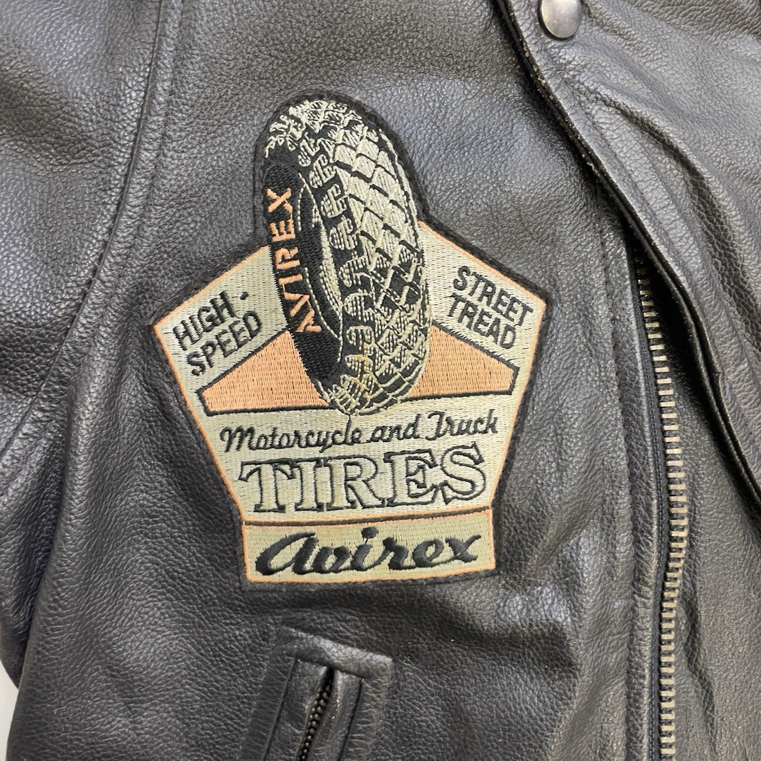 Vintage Avirex Leather Classic Motorcycle Jacket Size Large Patches D Pocket