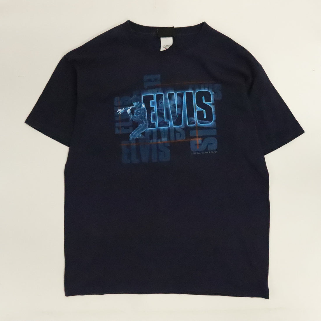 Vintage Elvis Presley T-Shirt Size XL Blue Music
