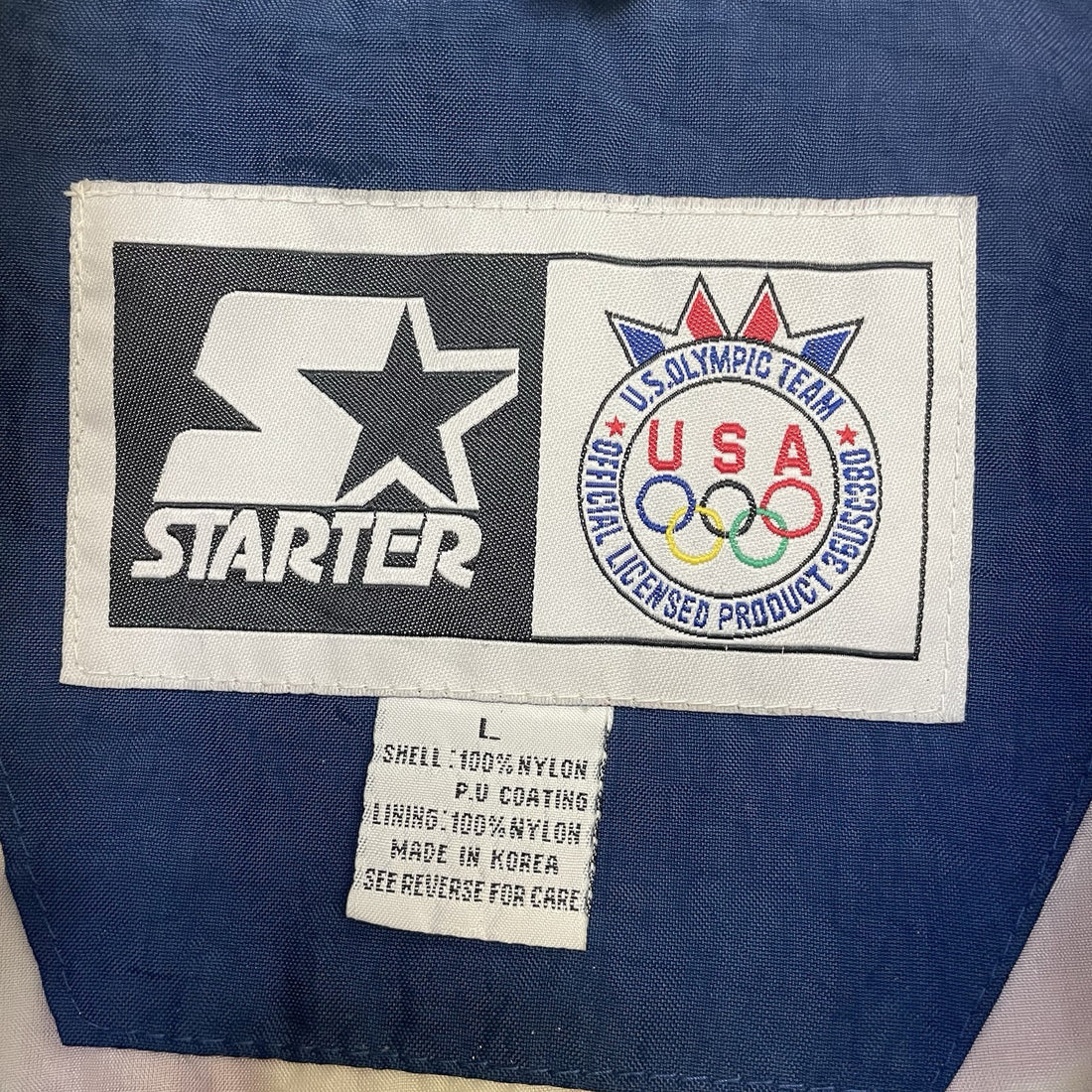 Vintage Team USA Olympics Eagle Starter Windbreaker Light Jacket Size Large 90s