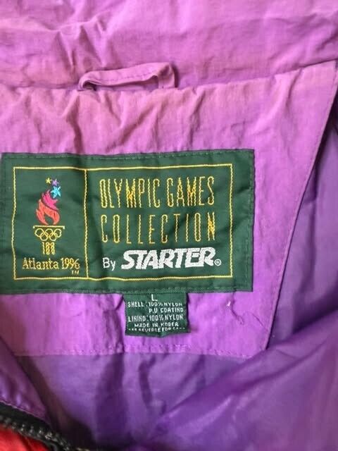 Vintage Atlanta 1996 Olympics Starter Windbreaker Light Jacket Size Large