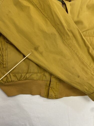 Vintage Nautica Canvas Bomber Jacket Size XL Tan Leather Collar