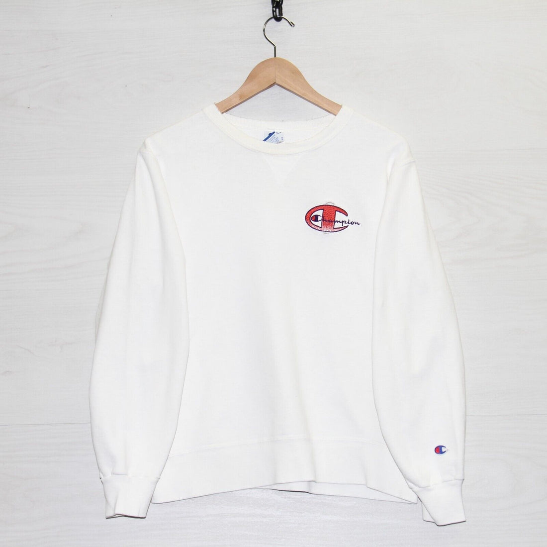 Vintage Champion Sweatshirt Crewneck Size Medium Embroidered Spell Out 90s