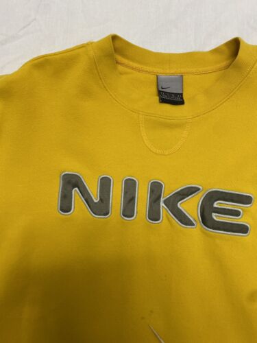 Vintage Nike Sweatshirt Crewneck Size Small Yellow Spell Out