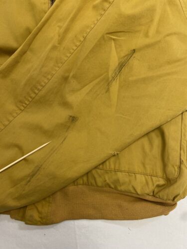 Vintage Nautica Canvas Bomber Jacket Size XL Tan Leather Collar