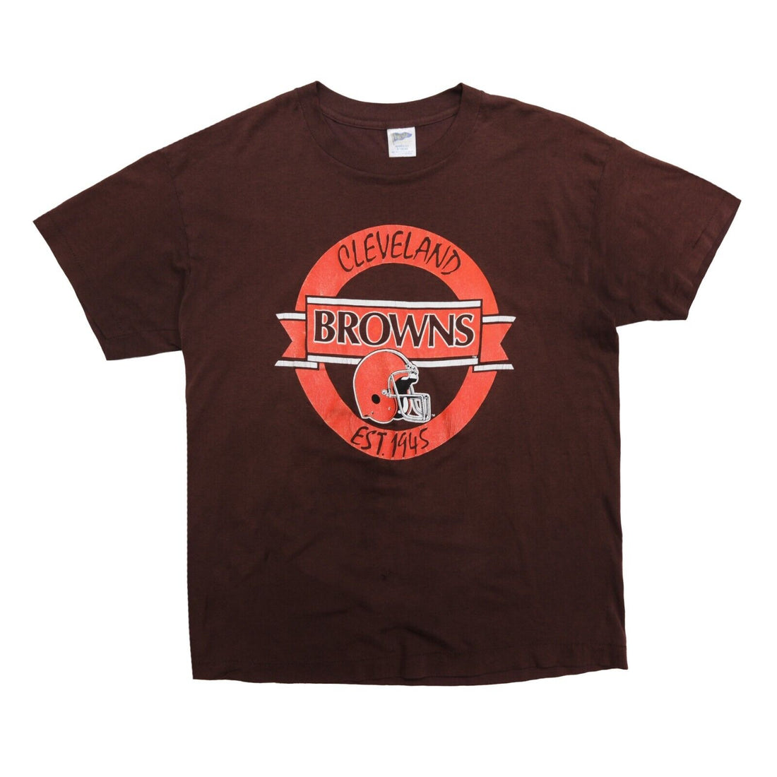 Vintage Cleveland Browns Trench T-Shirt Size XL Made USA NFL 80s 90s