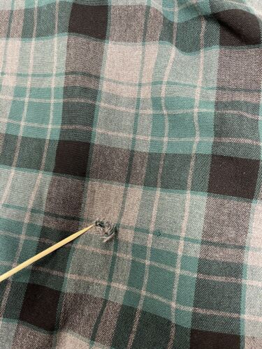 Vintage LL Bean Chamois Cloth Shirt Size Medium Tall Green Tartan Plaid
