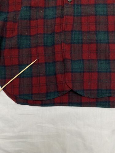 Vintage Pendleton Wool Field Button Up Shirt Size Medium Red Plaid