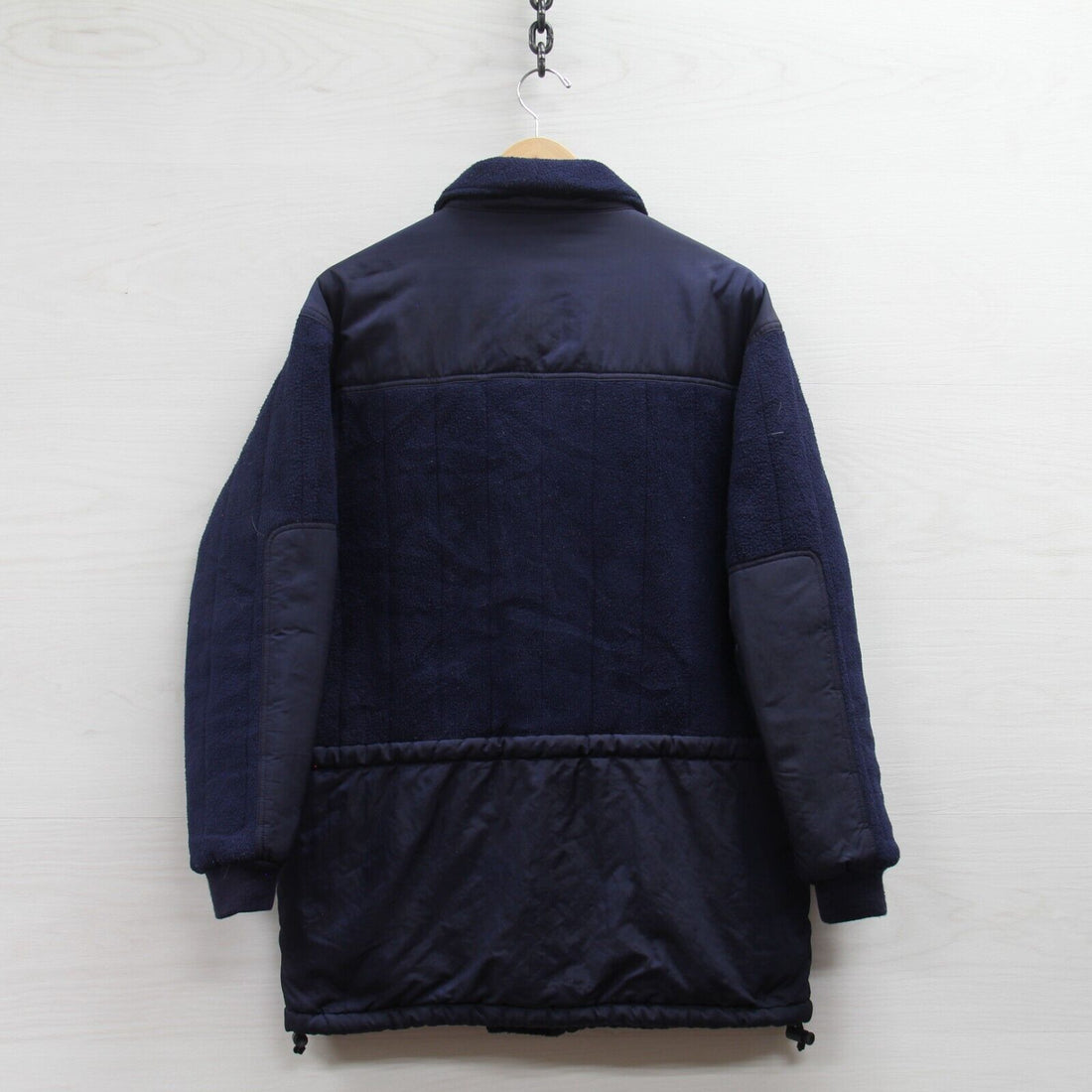 Vintage Polo Sport Ralph Lauren Fleece Coat Jacket Size Medium Navy Blue