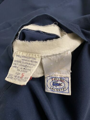 Vintage Izod Lacoste Bomber Jacket Size XL Navy Blue Reversible