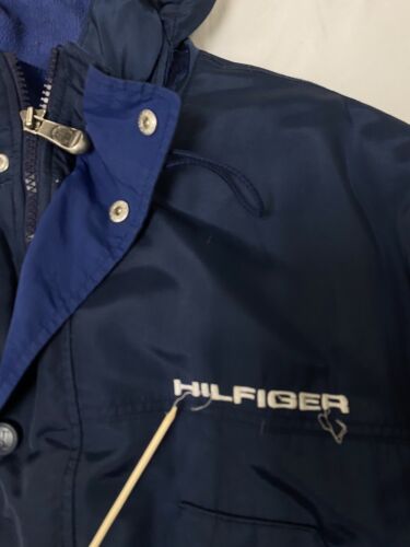 Vintage Tommy Hilfiger Parka Coat Jacket Size Medium Blue Down Insulated