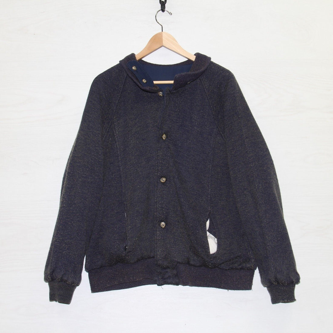 Vintage Izod Lacoste Bomber Jacket Size XL Navy Blue Reversible