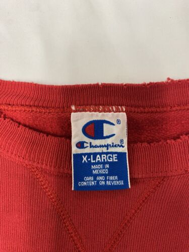 Vintage Champion Sweatshirt Crewneck Size XL Embroidered Red 90s