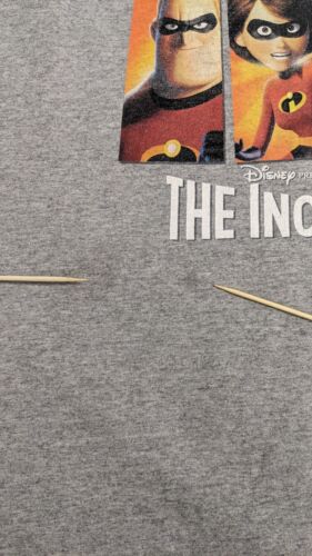 Vintage The Incredibles Disney Pixar T-Shirt Size XL Gray Movie Promo