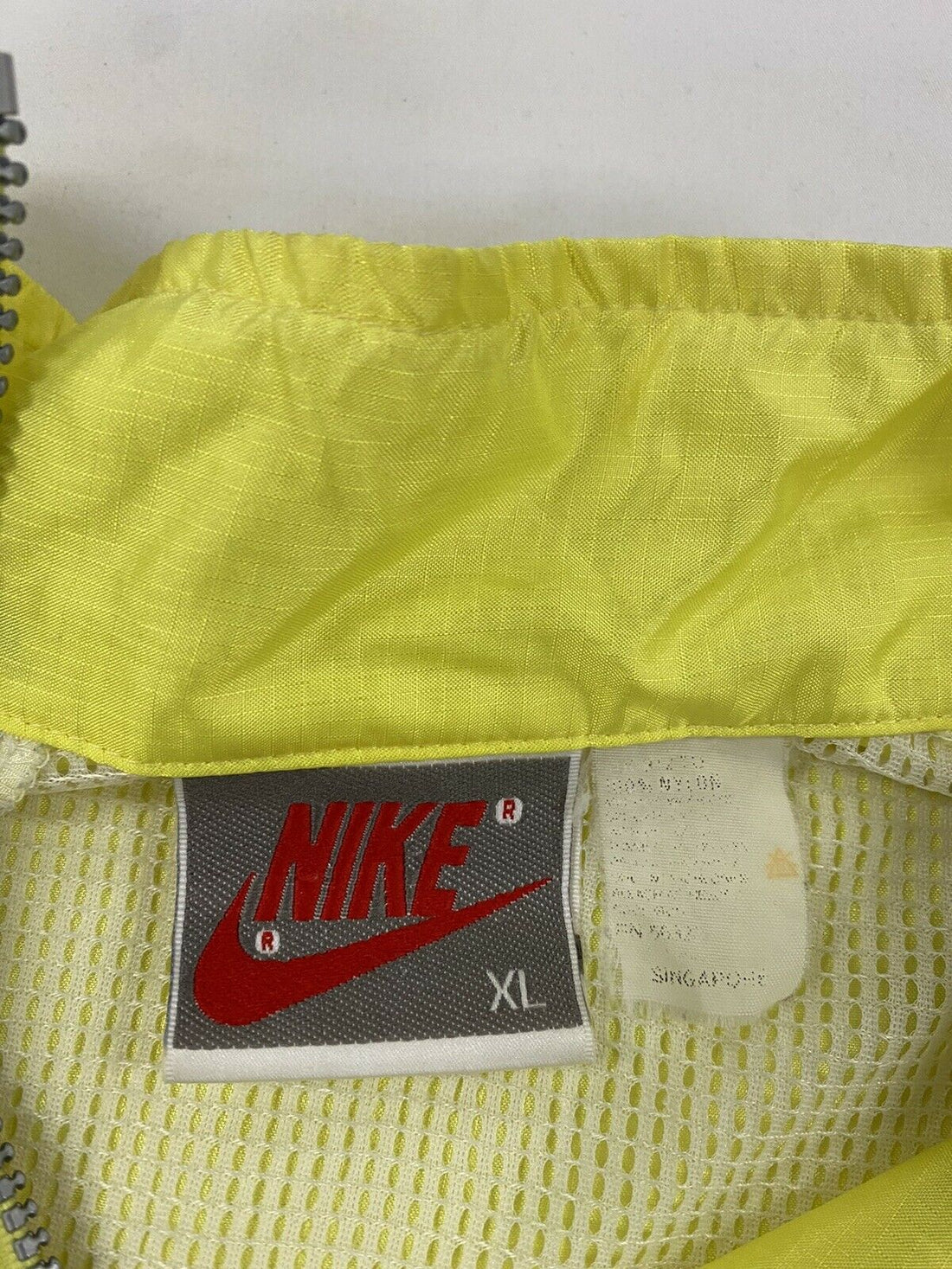 Vintage Nike Windbreaker Jacket Size XL Neon Yellow 80s 90s 1/4 Zip Pullover