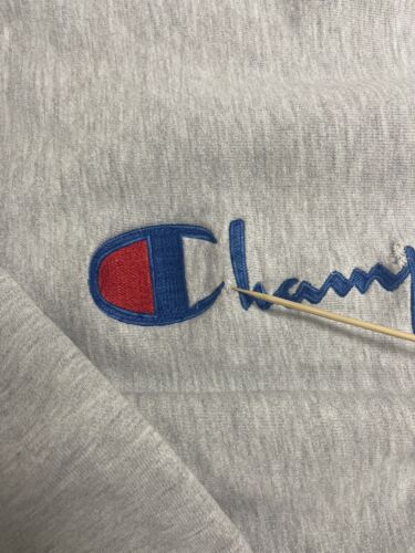 Vintage Champion Reverse Weave Sweatshirt Crewneck Size Large Gray 80s Spell Out