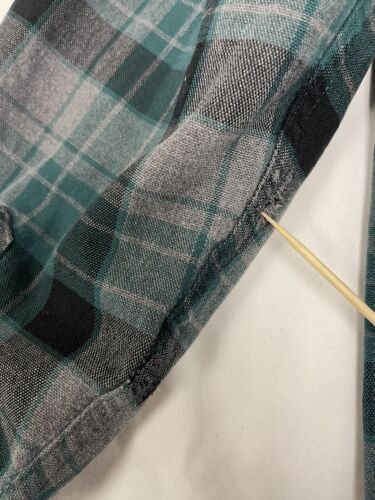 Vintage LL Bean Chamois Cloth Shirt Size Medium Tall Green Tartan Plaid