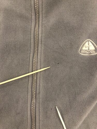Vintage Nike ACG Therma Fit Fleece Jacket Size XL Gray Full Zip Thermal Layer 2
