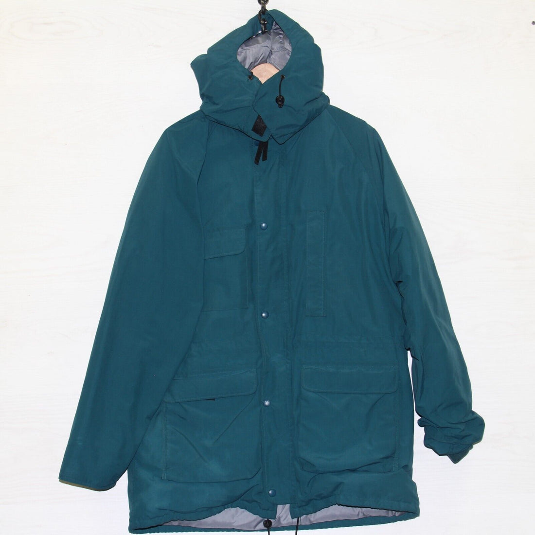 Vintage Eddie Bauer Parka Jacket Size Large Tall Blue Goose Down Insulated 90s