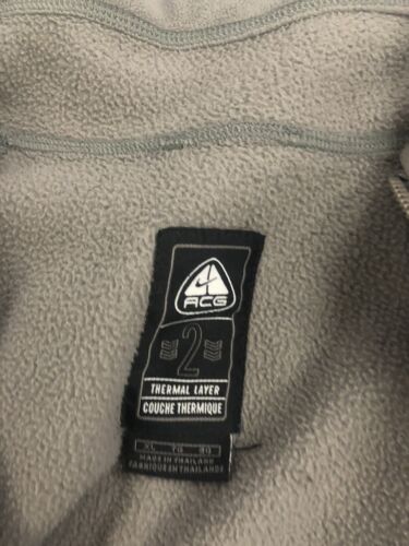 Vintage Nike ACG Therma Fit Fleece Jacket Size XL Gray Full Zip Thermal Layer 2