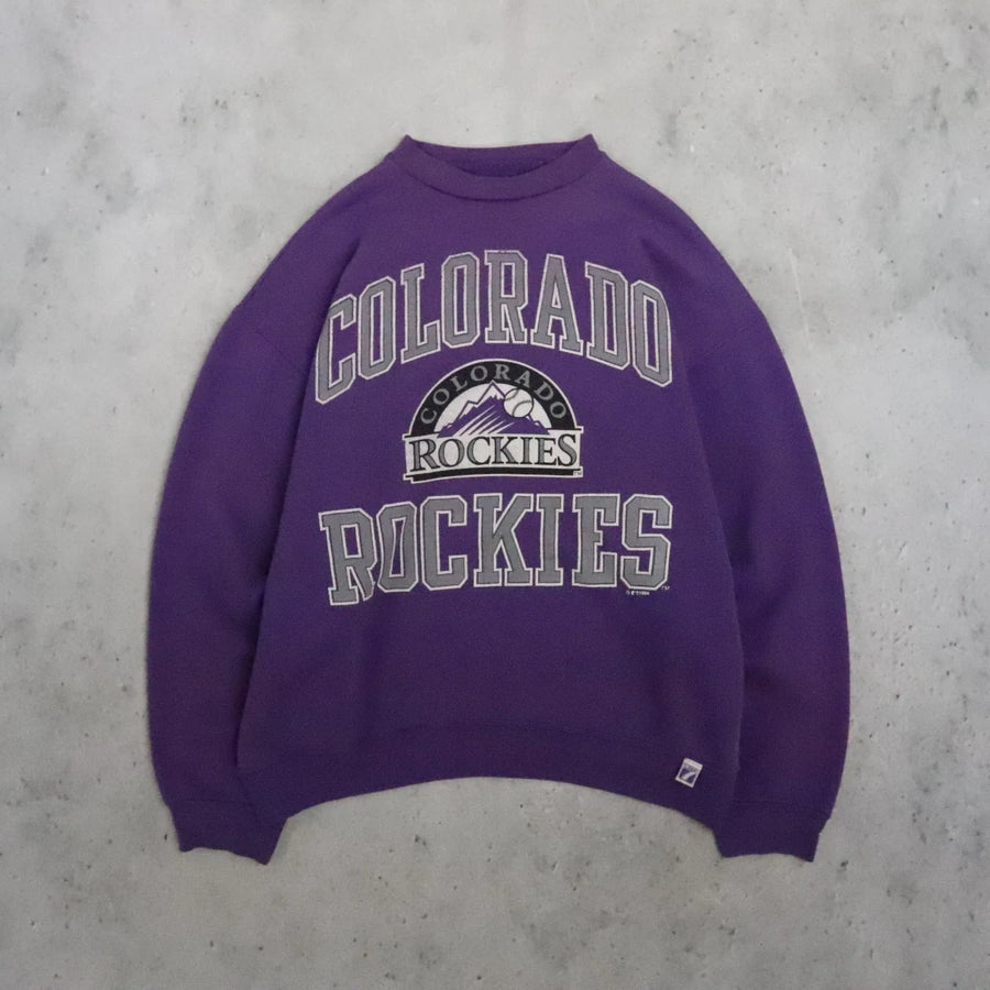 Vintage Colorado Rockies Logo 7 Crewneck Sweatshirt XL 1994 90s